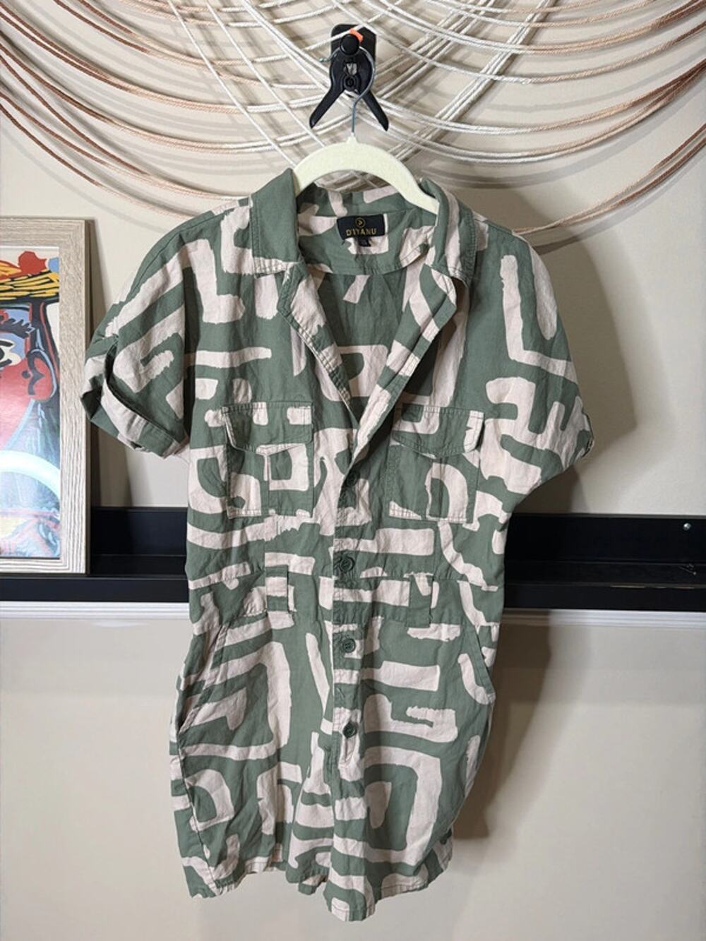 3 for $9 D’iyanu romper, green and beige XS 2780